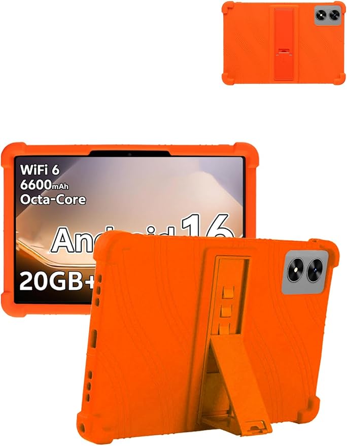 for SHARECLOUD P10_T (10.1 Inch) Android 16 Tablet Protective case ZBAGUG Shockproof Lightweight Silicone Protective Cover with Stand Child-Friendly Protection Easy to Clean Design Black.