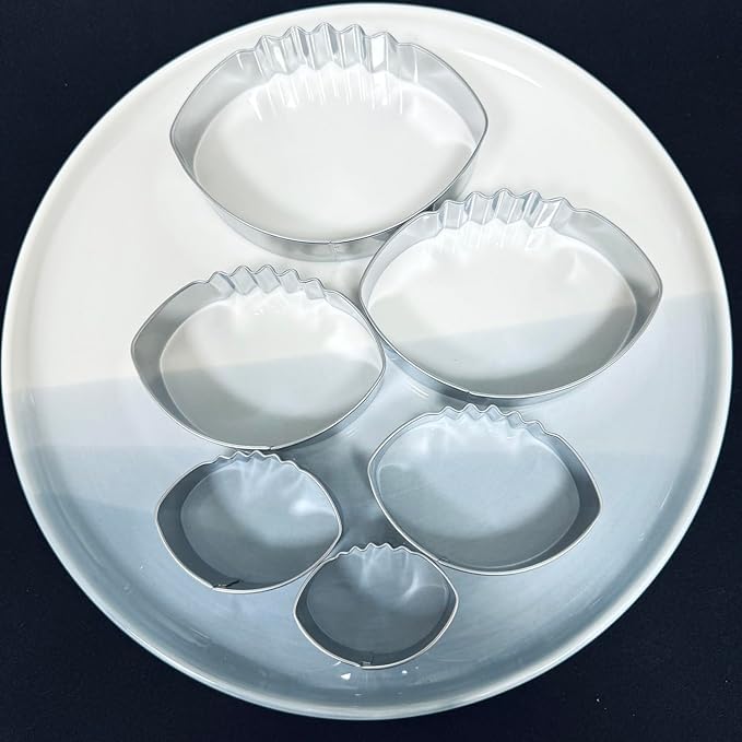 Auktosmn Football Cookie Cutter Set-6 Piece-4.5" 4.0" 3.5" 3.0" 2.5" 2"-Dishwasher Safe-Sports Cookie Cutters Bread and Fondant Baking Molds for Party