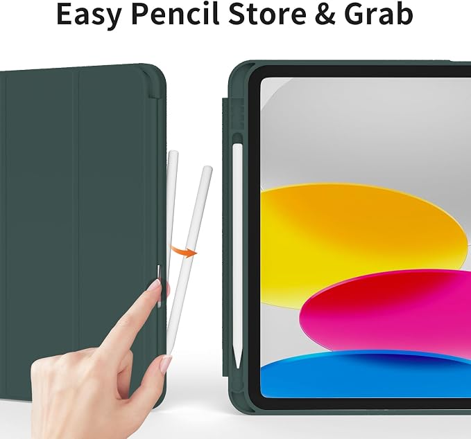 Case for iPad 11th Generation A16 Chip (2025) iPad 10th Generation Case 10.9-inch (2022) Trifold Stable Stand Protective Soft TPU Back Cover with Pencil Holder Black