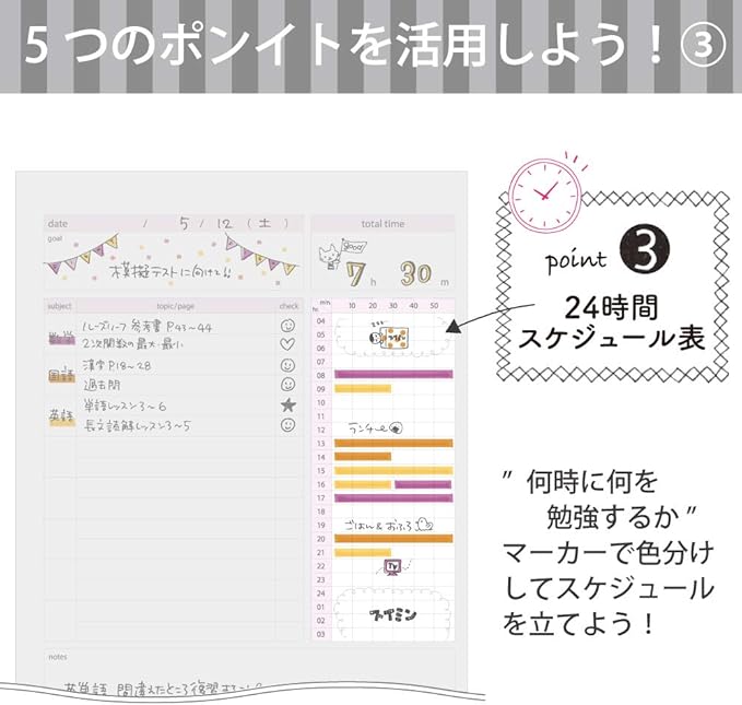 Kokuyo Campus Study Planner Notebook, Daily Ruled, Semi-B5, Gray, for 63 Days, Japan Import (NO-Y80MD-M)