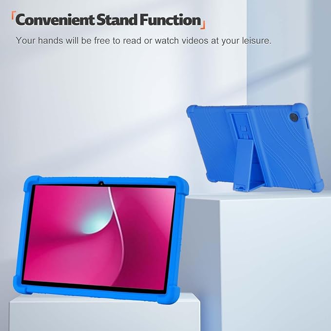 Case for T-Mobile REVVL Tab 2 10.1 Inch Android Tablet - Durable Grip Protection Silicone Case with Kickstand (Black)
