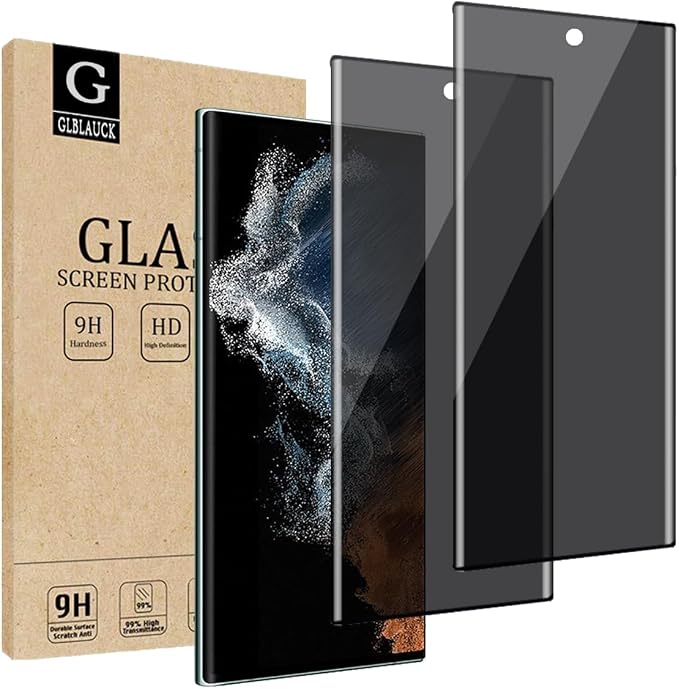 [2-Pack] Privacy Screen Protector for Samsung Galaxy S22 Ultra 5G Anti-Spy 3D Curve Edge 9H Hardness Tempered Glass Screen Protectors for Samsung Galaxy S22 Ultra (6.8)