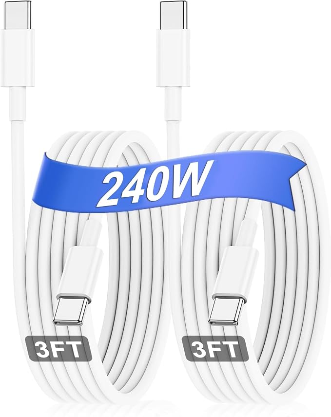 Hzevn 60W USB C Charging Cable for MacBook Pro/Air &amp for iPhone 16/15 Pro Max MFi Certified 20V/3A Super Fast Charger Cord 6ft+10ft PD 3.0 Compatible with iPad Pro 12.9/11 Samsung S25/S24(2-Pac