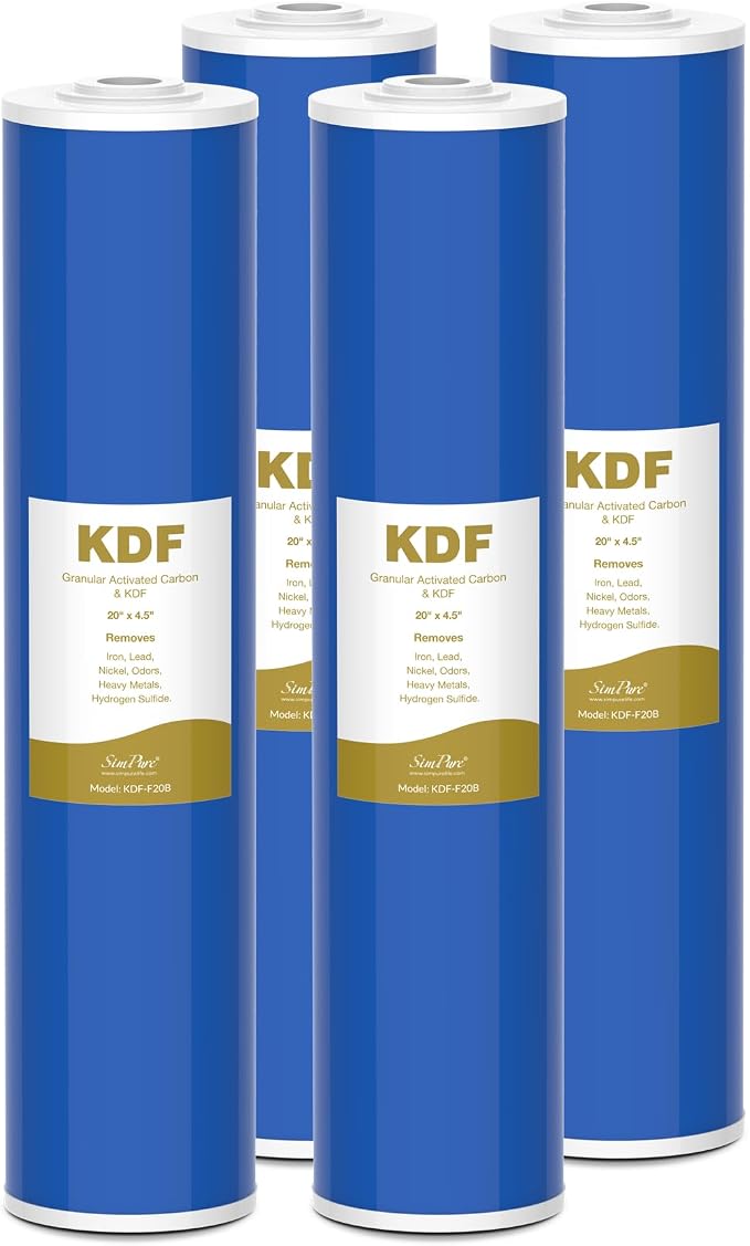 SimPure Whole House Water Filter Cartridges 20" x 4.5" GAC/KDF Carbon and Heavy