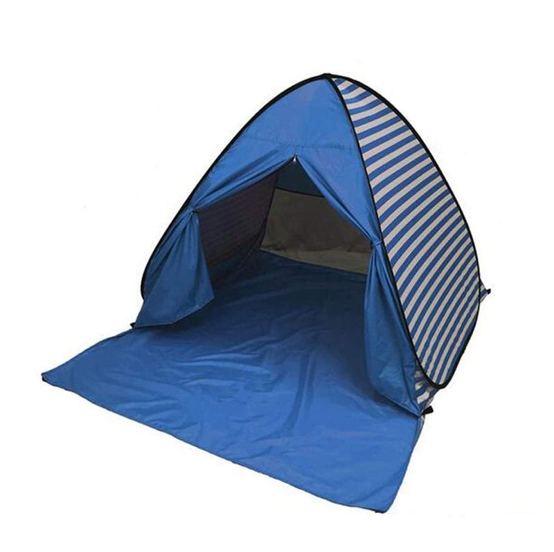 YBK Tech New Stripe Style Automatic Pop Up Beach Tent UV Protection Instant Portable Quick Cabana Sun Shelter for 2-3 Persons (Dark Blue)