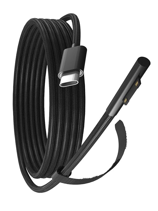 PD100W USB-C Charger Cable Compatible with Surface Pro Laptop Microsoft Surface Pro 10/9/8/7+/7/6/5/4/3/X Windows Surface Laptop 6/5/4/3/2/1 Surface Go Tablet Surface Book Support 65W/45W6FT