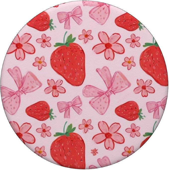 Cute Strawberry Pattern PopSockets PopWallet for MagSafe