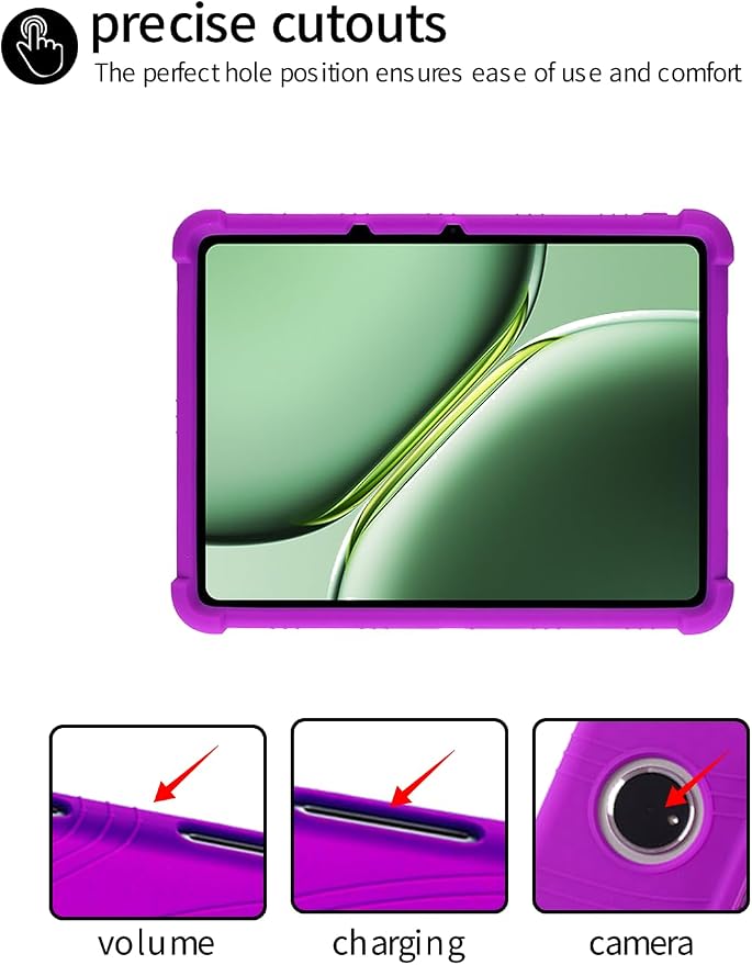 for OnePlus PAD 2 2024 Tablet CaseSoft Silicone Adjustable Stand Shockproof Kids Friendly for OnePlus PAD 2 12.1 (Black)