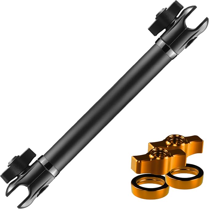 Tackform 10 Long 20mm Ball and Socket Arm DuraLock 20 Series Aluminum Tube Arm | Dual 20mm Sockets and Optional Anti-Theft Knobs | Black