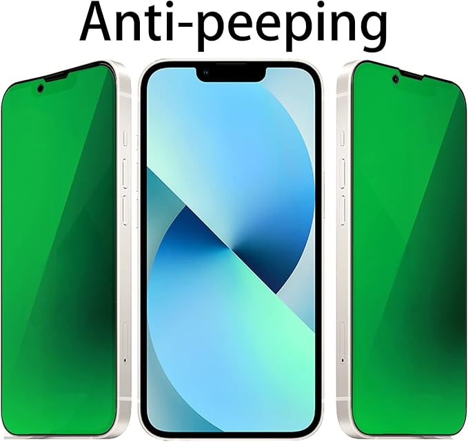 2 Pack Anti-Blue Privacy Tempered Glass Suit for iPhone 11 / iPhone XR Mirror Anti-Spy Screen Protector Anti-Peeping Film Electroplated 9H Hardness Anti-scratch 6.1 inch(Green)