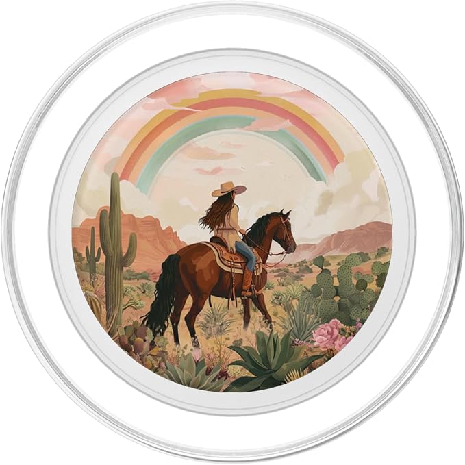 Aesthetic Western Cowgirl Riding Horse Vintage Country Theme PopSockets Adhesive PopGrip