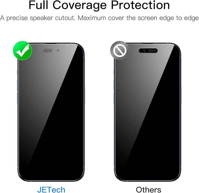 JETech One Touch Install Screen Protector for iPhone 11/XR 6.1-Inch Full Coverage Tempered Glass Film Auto Alignment Tool Kit HD Clear 2-Pack