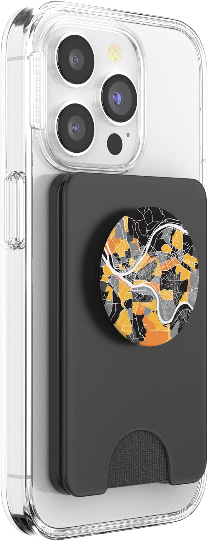 Pittsburgh City Black and Yellow Neighborhood Map PopSockets Adhesive PopGrip
