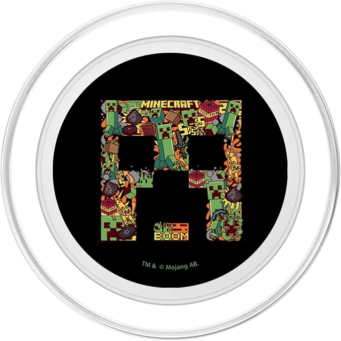 Minecraft Creeper Big Face Collage PopSockets PopGrip for MagSafe