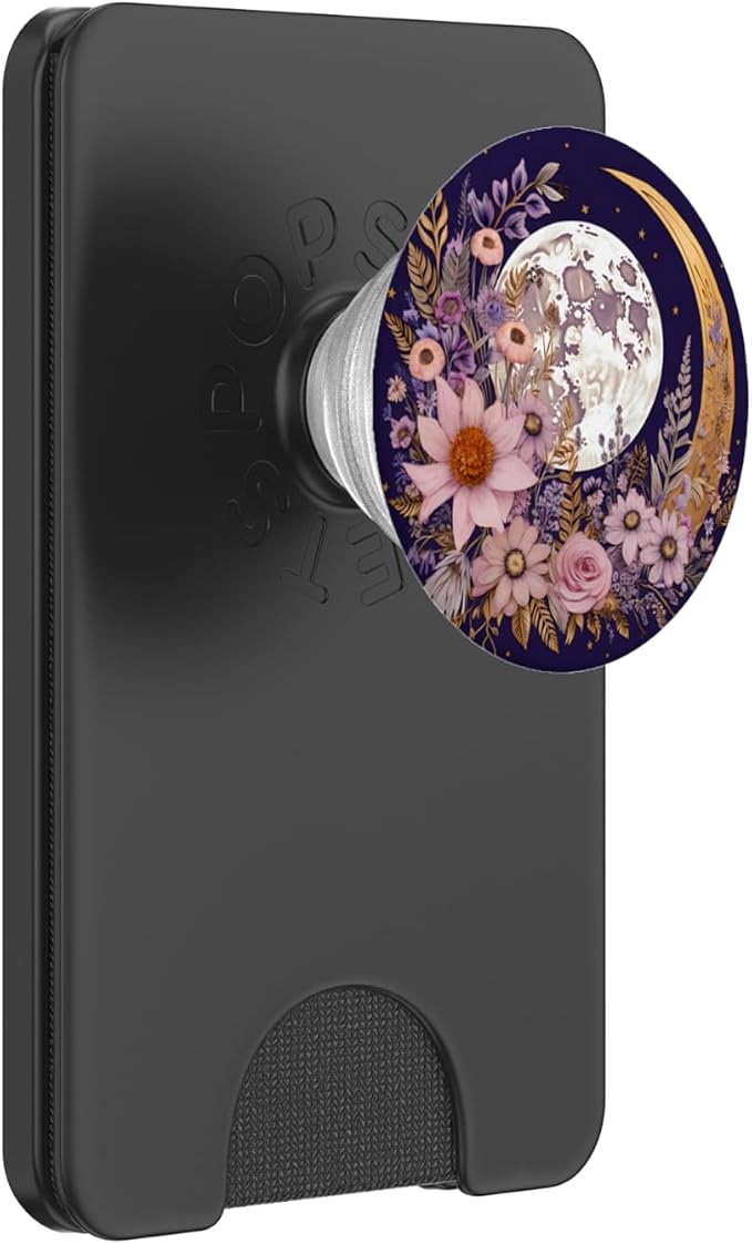 Boho Moon and Wildflowers PopSockets PopGrip for MagSafe