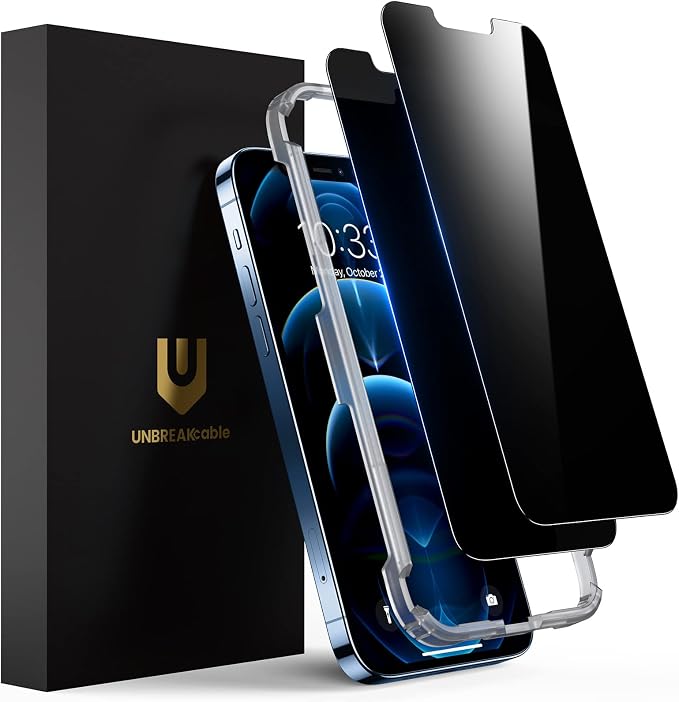 UNBREAKcable 2 Pack Privacy Screen Protector for iPhone 11 Pro Max/Xs Max Shatterproof Tempered Glass [True 28°Anti Spy] [9H Hardness] [Easy Installation] Protector for Apple 6.5