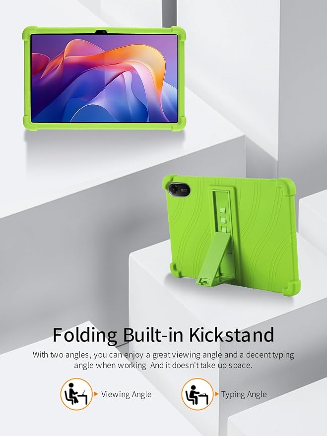 for Xiaomi Redmi Pad 2 Tablet 11 inch Tablet CaseBOVUGAC Soft Silicone Adjustable Stand Shockproof Kids Friendly for Redmi Pad 2 11 Tablet(Black)