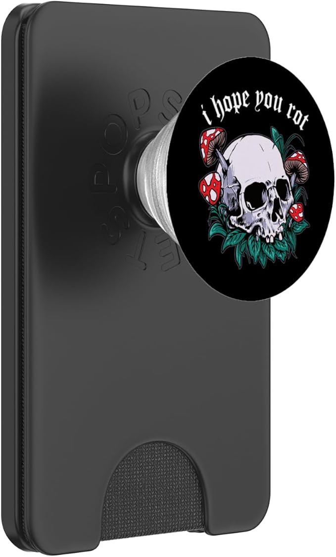 Skull Mushrooms Edgy Alternative Aesthetic E-Girl Goth Witch PopSockets Adhesive PopGrip