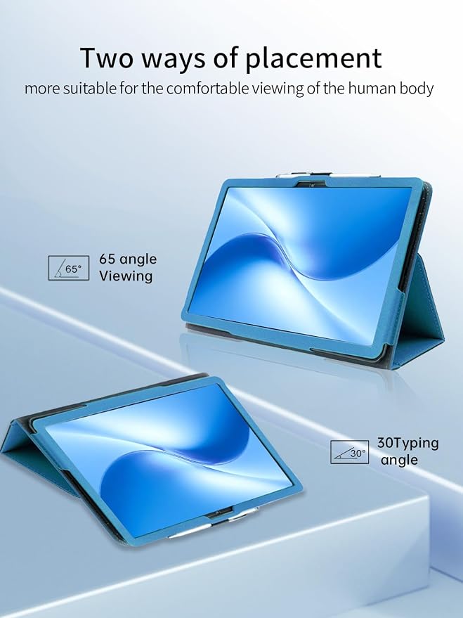 Case for DOOGEE U12 Tablet 12 inch Android 16 TabletsUYRUREL Leather Slim Folding Stand Cover with Hand Strap Magnet for Men Women Full ProtectionBlack.