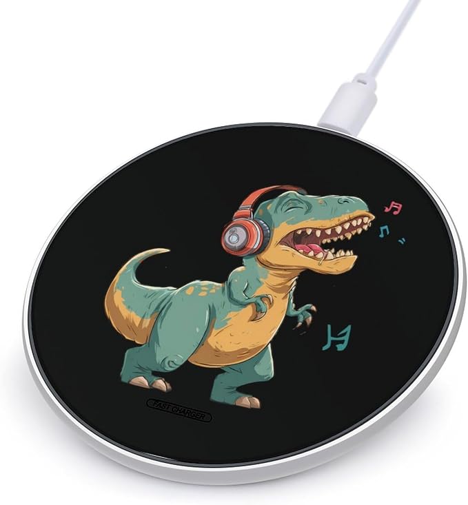 Dinosaur Music Notes Wireless Charger Portable Charging Pad | LightweightAll Smartphone