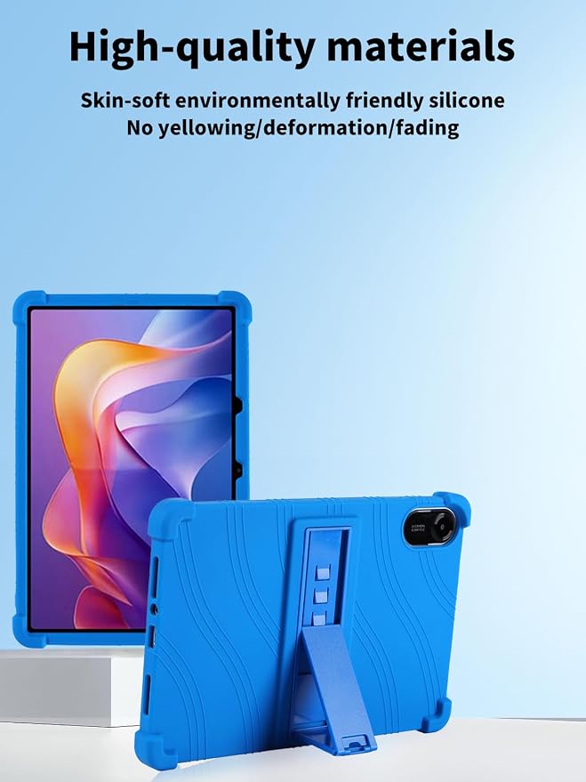 Case for Xiaomi Redmi Pad 2 Tablet 11inchNOUKAJU Tablet Protection CaseAdjustable BracketSoft SiliconeSilicone Protection Cover for Redmi Pad 2(Black)
