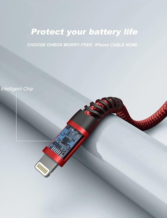 iPhone Charger Cable 6FT USB to Lightning Cable 3Pack Braided USB iPhone Charger Fast Charging Cable iPhone Cord Compatible with iPhone 14/13/12/11/Pro/Max/Mini/X/Plus/8/7/6/5S/SE/Plus/iPad and More