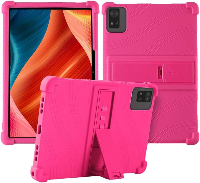 Case for HUION Kamvas Slate 11 Tablet 10.95 inchSoft Silicone Protector CoverKids FriendlyAdjustable Stand Tablet Cover4 Corners Thicken ShockproofPink