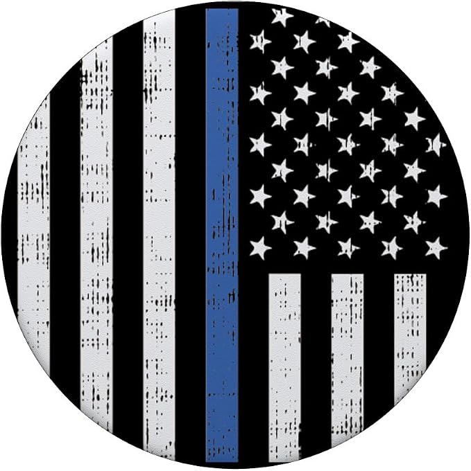 Thin Blue Line US Flag Police Officer Law Enforcement Gift PopSockets Adhesive PopGrip