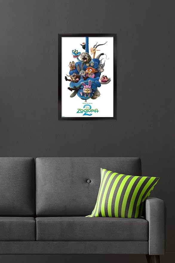 Disney Zootopia 2 (2025) - Group One Sheet Wall Poster, 22.4L" x 14.7W", Black Framed Version