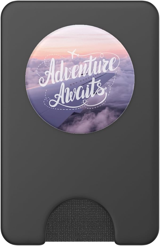 Adventure Awaits Airplane Travel Quote by Nature Magick PopSockets Adhesive PopGrip