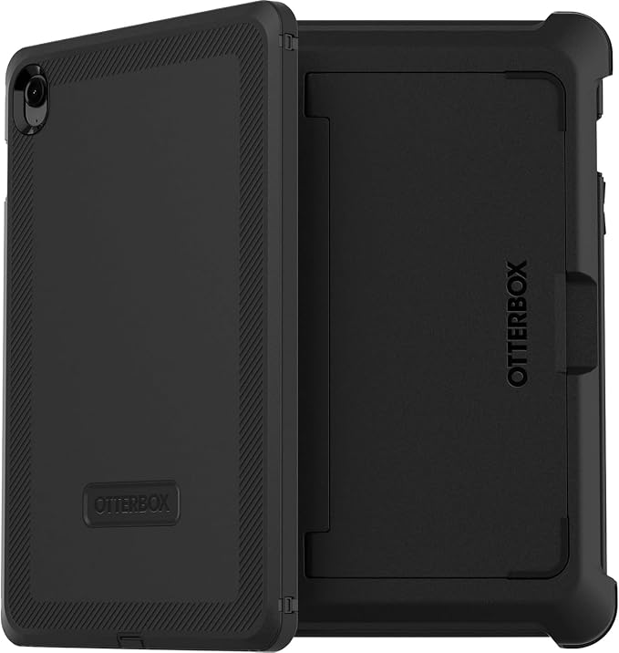 OtterBox Defender Series Case for Galaxy Tab S9 FE (Only) Bundle: - Black - Rugged &amp Durable - with Built in Screen Protector - Device Stand Included - USB-C to USB-C Cable - Non-Retail Packaging