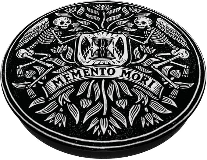 Memento Mori Stoicism Philosophy Skeleton Wings You'll Die PopSockets Standard PopGrip