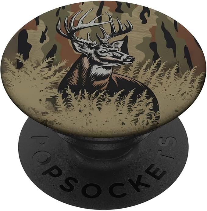 Aesthetic Whitetail Deer Bottomland Camo Deer Hunting Camo PopSockets PopGrip for MagSafe