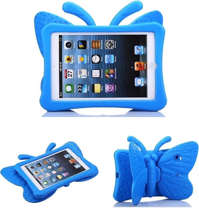 Kids Case for 7.9 iPad Mini 5/4/3/2/1 Silicone Shockproof Cover with Handle Kickstand Black