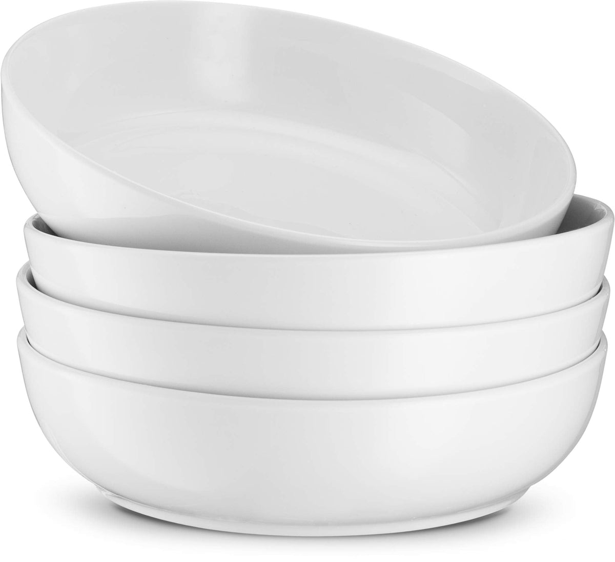KooK Pasta Bowl, Salad Bowls, Soup, Serving Bowls, Ceramic, Large Capacity, Microwave & Dishwasher Safe, Set of 4, 40 Oz,(Red)