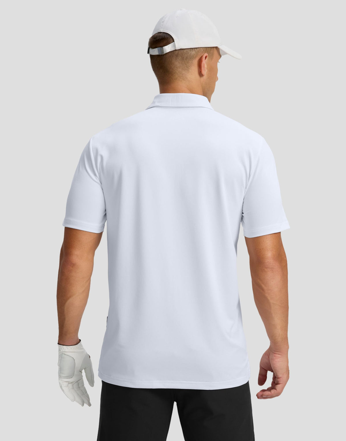 Men's Golf Polo Shirts Dry Fit Short Sleeve Shirt, White Coco, S