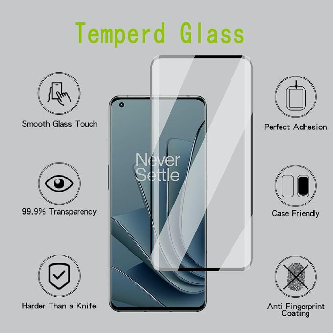 [4 Pack] Tempered Glass Screen Protector for OnePlus 10 pro | Tempered Glass Scratch Resistant Easy-Install Bubble Free Anti-Fingerprint