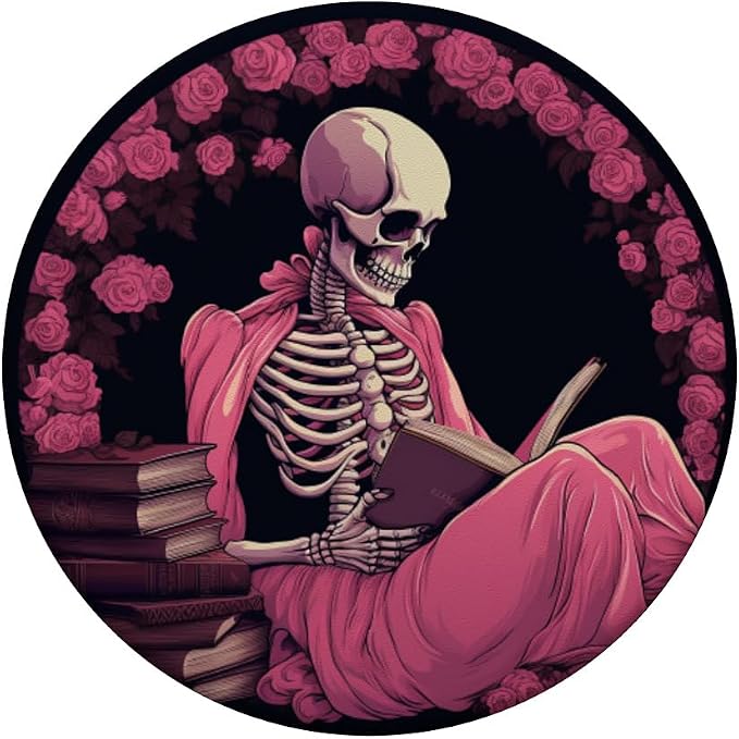 Book Lover Gothic Bookworm Reading Skull Bones Librarian PopSockets Adhesive PopGrip