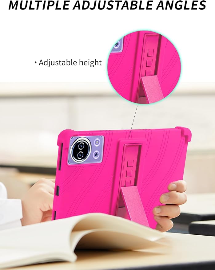 Case for SKYEGG K15 Tablet 11 inch Android 14 Tablets，WUNIAK Shock Proof Lightweight Stand Rubber Shell Protective CoverKids Friendly Soft Silicone Adjustable Stand CoverBlack