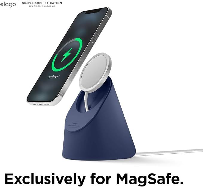 elago MS1 Charging Stand for MagSafe Charger | Premium Silicone Stand for iPhone Series iOS Standby Mode [Charging Cable Not Included] [Black]