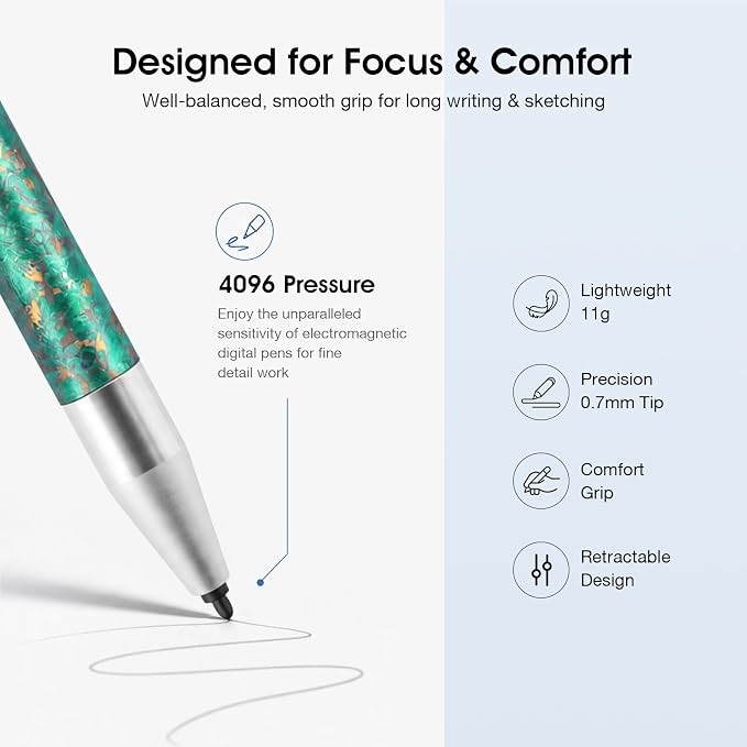 Titanium Magnetic EMR Stylus for E-Ink Devices Retractable Magnetic Digital Pen with Precision Fine Tip Lightweight Writing Pen Compatible with Remarkable 2 Kindle Scribe BOOX SupernoteBlue