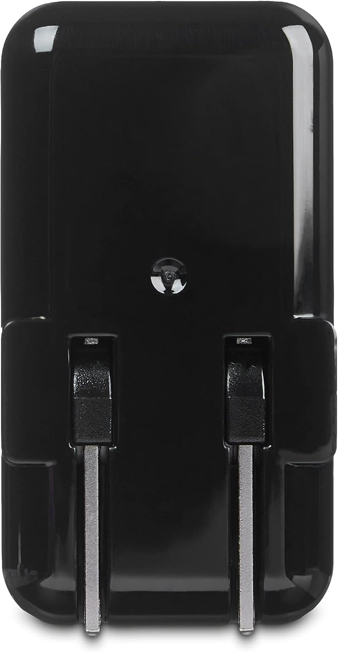 Amazon Basics 24W Two-Port USB-A Wall Charger for Multiple Devices Space-Saving Design 12W 2.4A per Port for iPhone 16/15/14/13/12/11/X Samsung and More Black