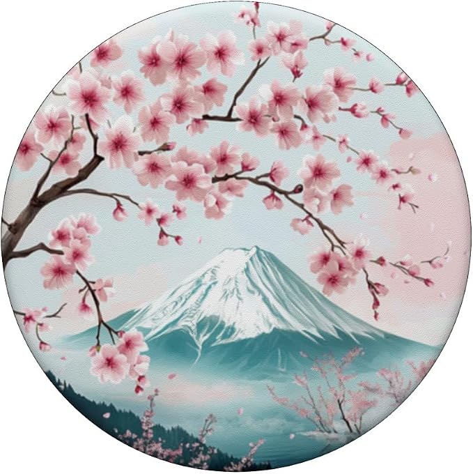 Cherry blossom with Fuji mountain Cherry blossom PopSockets PopWallet for MagSafe