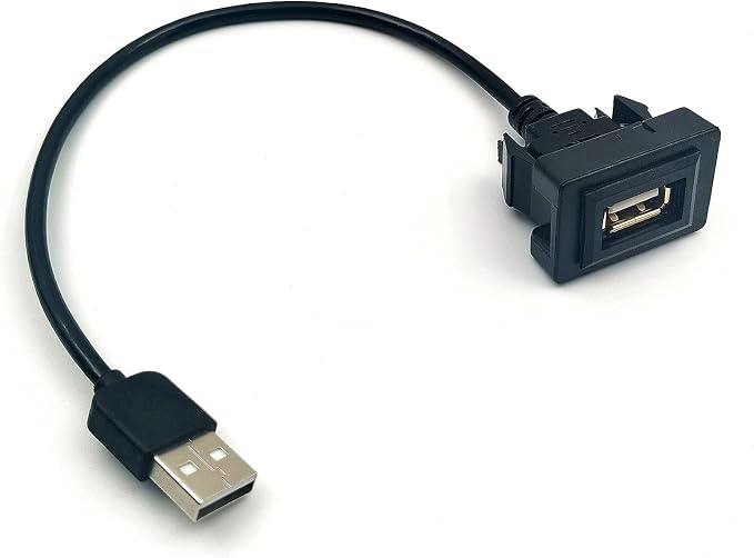 DEVMO Car Dash Flush Mount USB Port Panel Extension Cable Adapter Compatible with to-yota Vios/ALTIS (35 24mm)