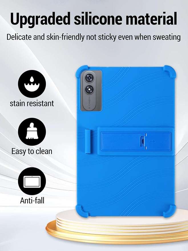 for TABWEE T60 Pro (13.4 Inch) Android 16 Tablet Protective case Shockproof Lightweight Silicone Protective Cover with Stand Child-Friendly Protection Easy to Clean Design Black.