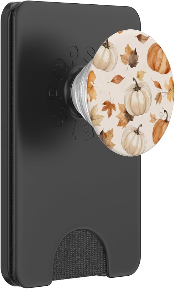Cute Fall Pumpkin and Leaf Pattern Autumn Design PopSockets Adhesive PopGrip