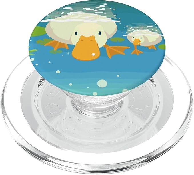 Blue Duck Pond Cartoon PopSockets Adhesive PopGrip