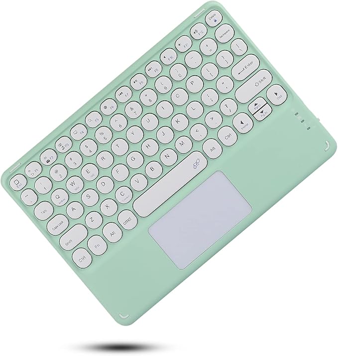 Keyboard Case for iPad Air 11 inch (M3/M2)/ iPad Air 5th 4th Generation 10.9 inch Case with Touchpad Detachable Round Key Candy Color Keyboard Cover (Pink)