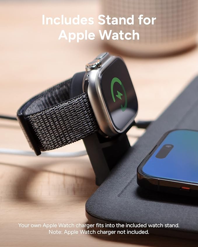 Mophie 4-in-1 Wireless Charging Mat for Apple iPhone, AirPods & Watch, Samsung Galaxy, Google Pixel, and All Qi-Enabled Devices, Additional USB-A Port, Intuitive Design, Includes Apple Watch Stand