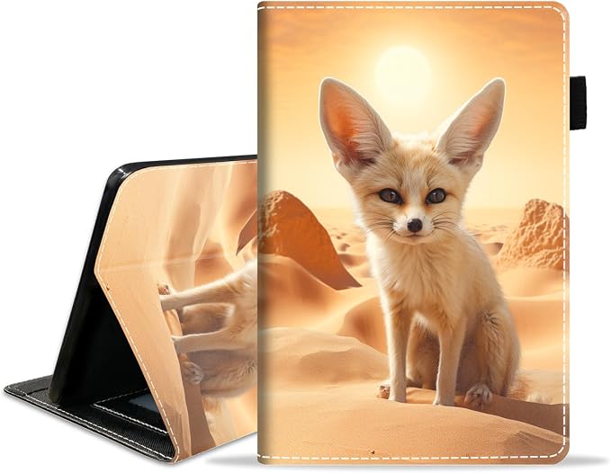 Case for Amazon Fire HD 8/HD 8 Plus Tablet (8 12th/10th Generation 2024/2022/2020 Release) Slim PU Leather Stand Folio Cover with Auto Wake Sleep African Woman Wolf